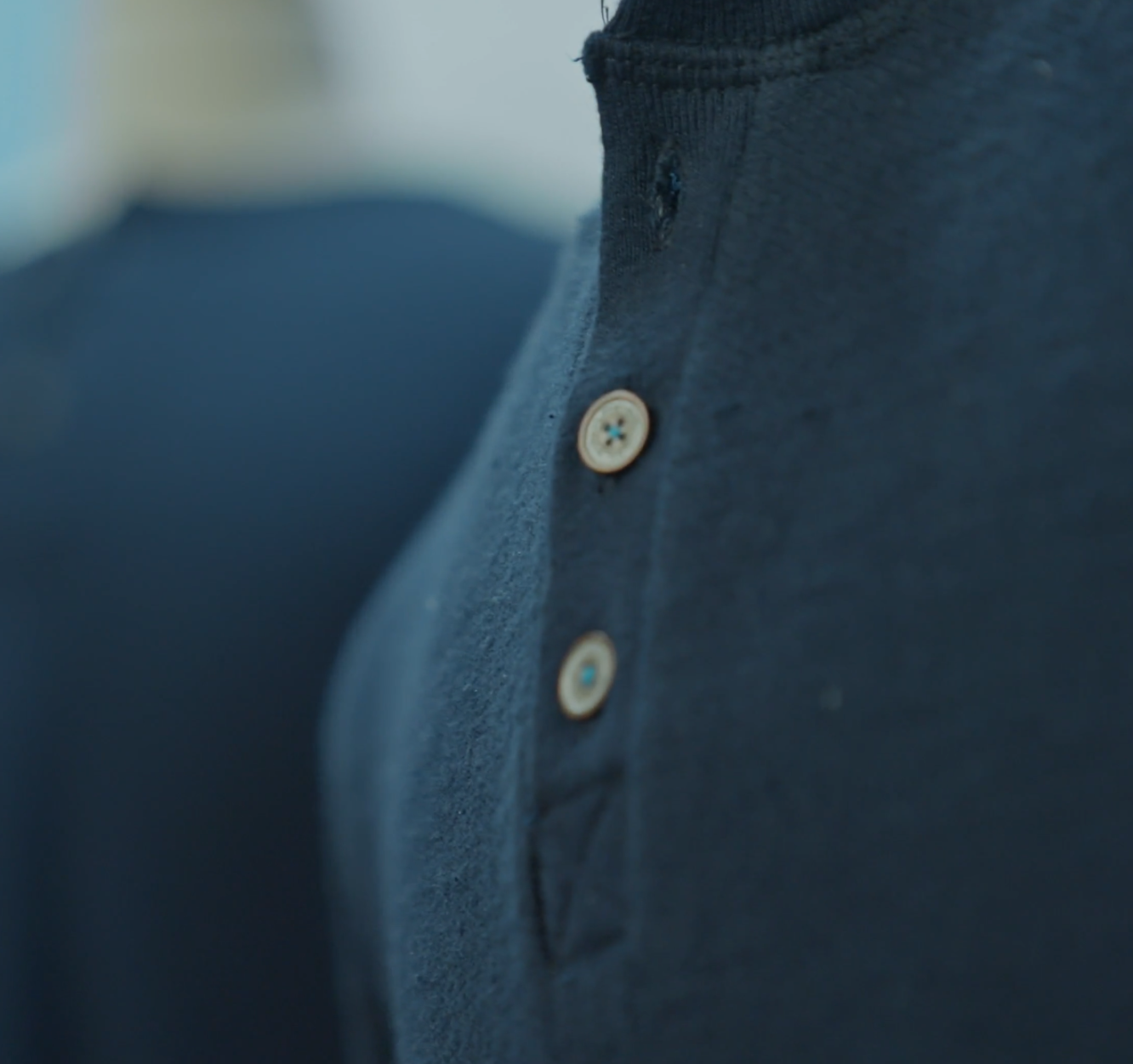 Copper Metal Buttons on Boston Button Factory Mens Henley Copper Metal Buttons on Boston Button Factory Mens Henley