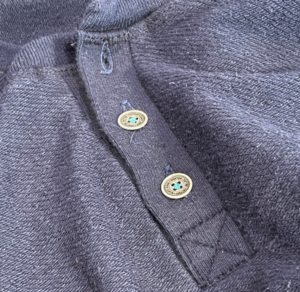 Silver Metal Buttons on Boston Button Factory Mens Henley