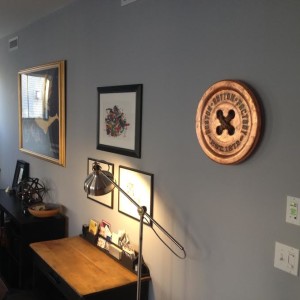 Mountable Copper Leaf Button on Display in a home