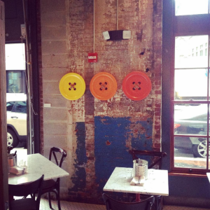 Wall Art Buttons in Boston Restaraunt