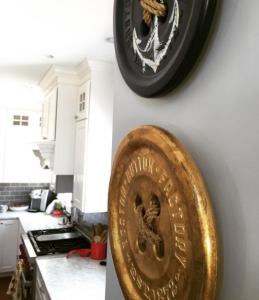 Wall Art Buttons in a Kitchen