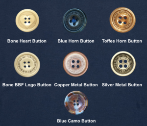 Button Selection for Boston Button Factory Mens Henley's
