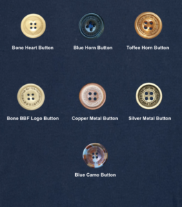 Button Selection for Boston Button Factory Mens Henley's