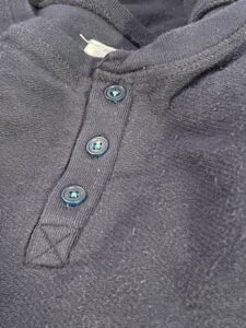 Blue Horn Buttons on Boston Button Factory Henley
