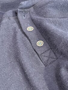 Silver Buttons on Boston Button Factory Henley