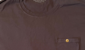 Boston Button Factory Pocket T-Shirt with Gold Button